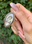Antique 10K Hand Painted Mourning Brooch/Pendant
