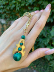Antique 18K & Malachite Pendant