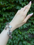 Vintage Sterling Silver & Enamel Charm Bracelet