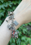 Vintage Sterling Silver & Enamel Charm Bracelet
