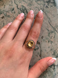 SOLD Antique 14K, Citrine & Seed Pearl Conversion Ring