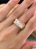 Antique 14K & Shell Cameo Stag Conversion Ring
