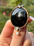 Antique French 18K, Silver, Diamond, Pearl & Agate Brooch/Pendant