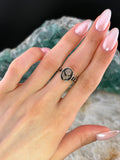 Antique Victorian 12K, Seed Pearl & Enamel Mourning Ring