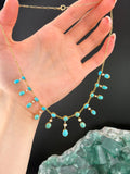 SOLD Antique 15K, Turquoise & Seed Pearl Necklace