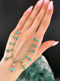 SOLD Antique 15K, Turquoise & Seed Pearl Necklace