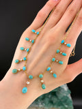 SOLD Antique 15K, Turquoise & Seed Pearl Necklace