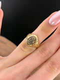 Antique 14K& Enamel Monogrammed Ring