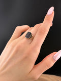 Antique 14K & Carved Onyx Cameo Conversion Ring