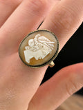 Antique 14K, 9K & Carved Shell Cameo Conversion Ring