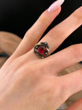 Antique Georgian 14K, Silver & Paste Ruby Conversion Ring