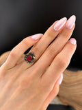 Antique Georgian 14K, Silver & Paste Ruby Conversion Ring