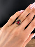 Antique Georgian 14K, Silver & Paste Ruby Conversion Ring
