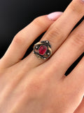 Antique Georgian 14K, Silver & Paste Ruby Conversion Ring