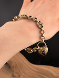 Antique 9K & Garnet Padlock Gate Bracelet