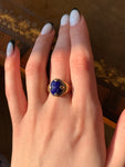 Estate 18K & Lapis Lazuli Ring
