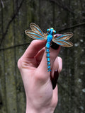 SOLD Antique Enameled Chinese Dragonfly In Gold Over Silver