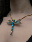 SOLD Antique Enameled Chinese Dragonfly In Gold Over Silver