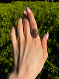 Antique French 18K, Silver, Marcasite & Paste Ring