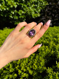 Antique 14K, 9K, Amethyst & Seed Pearl Conversion Ring