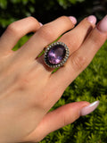 Antique 14K, 9K, Amethyst & Seed Pearl Conversion Ring