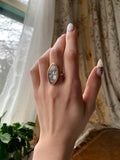Antique Georgian 14K, 12K & Hand Painted Mourning Ring