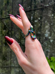 Vintage French 18K & Enamel Snake Ring