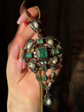 SOLD Antique Austro-Hungarian Silver, Emerald, Sapphire & Pearl Pendant