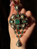 SOLD Antique Austro-Hungarian Silver, Emerald, Sapphire & Pearl Pendant
