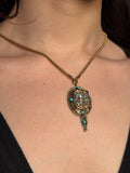 Antique Austro Hungarian Queen Pendant in Vermeil & Paste