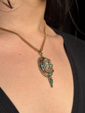 Antique Austro Hungarian Queen Pendant in Vermeil & Paste