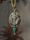 Antique Austro Hungarian Queen Pendant in Vermeil & Paste