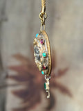 Antique Austro Hungarian Queen Pendant in Vermeil & Paste