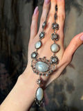 SOLD Antique Silver, Mother of Pearl & Marcasite Necklace