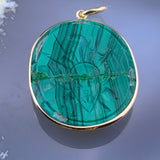 Antique 14K & Malachite Conversion Pendant