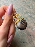 Antique French 18K & Banded Agate Snake Fob