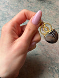 Antique French 18K & Banded Agate Snake Fob
