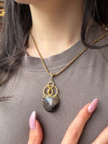 Antique French 18K & Banded Agate Snake Fob