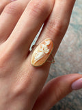 Antique 14K & Carved Shell Cameo Conversion Ring