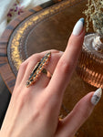 SOLD Antique 14K, 9K, Onyx & Seed Pearl Conversion Ring