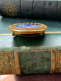 Antique French 18K Hand Painted Enamel Brooch