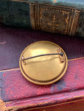 Antique French 18K Hand Painted Enamel Brooch