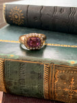 Antique 12K, Amethyst & Seed Pearl Ring