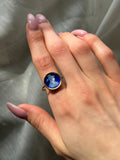 Antique 14K, Pomponne & Hand Painted Limoges Enamel Conversion Ring