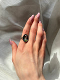 Antique 14K, Silver & Hand Painted Limoges Enamel Conversion Ring