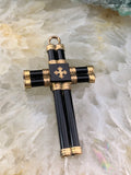 Antique Jet Cross Pendant