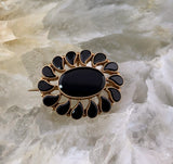 Antique 14K & Onyx Brooch