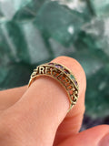 Vintage English 9K & Multi-Stone Regard  Acrostic Ring