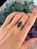 Antique Edwardian 10K, Garnet & Seed Pearl Ring