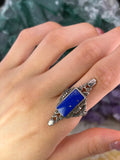 Antique Silver & Lapis Lazuli Conversion Ring